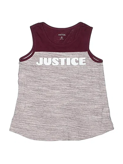 Pre-owned Justice Kids' Sleeveless T-shirt In Burgundy