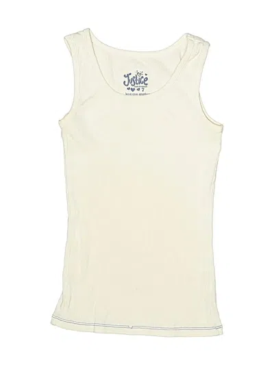 Pre-owned Justice Kids' Sleeveless T-shirt In Ivory