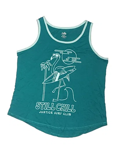 Pre-owned Justice Kids' Sleeveless T-shirt In Teal