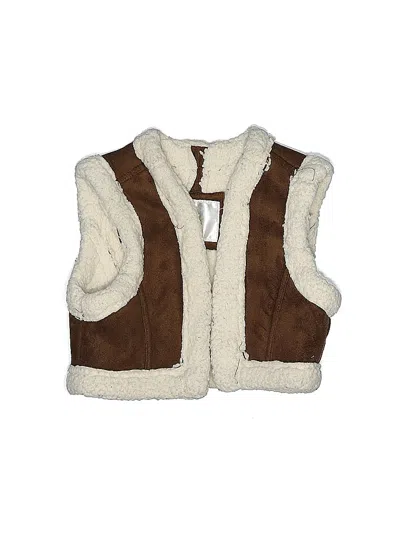 Pre-owned Justice Kids' Sweater Vest In Brown