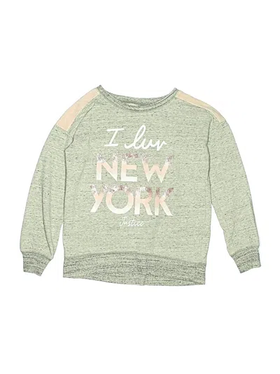 Pre-owned Justice Kids' Sweatshirt In Green