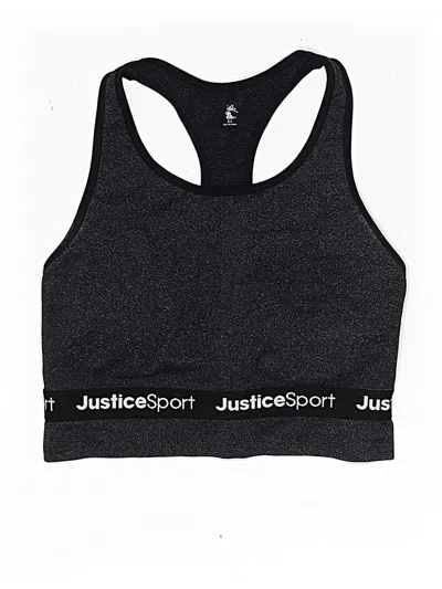 Pre-owned Justice Kids' Tank Top Black Halter Neckline Tops