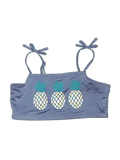 Pre-owned Justice Kids' Tank Top Blue Halter Neckline Tops