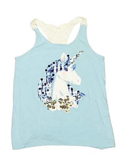Pre-owned Justice Kids' Tank Top Blue Halter Neckline Tops