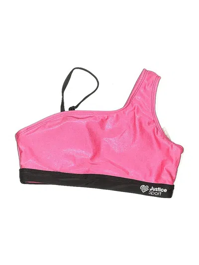 Pre-owned Justice Kids' Tank Top Pink Halter Neckline Tops