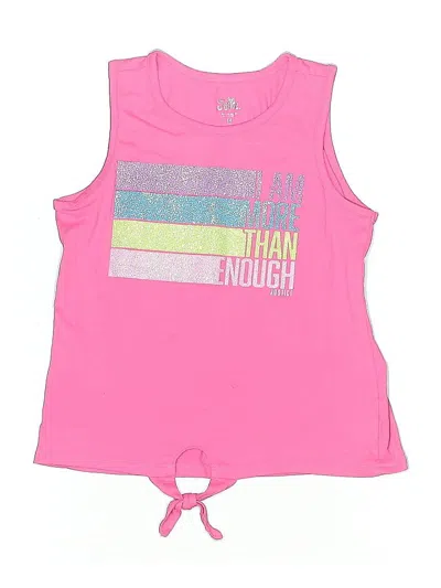 Pre-owned Justice Kids' Tank Top Pink Halter Neckline Tops