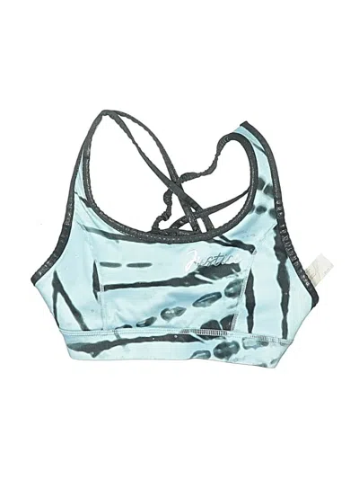 Pre-owned Justice Kids' Tank Top Teal Halter Neckline Tops In Blue