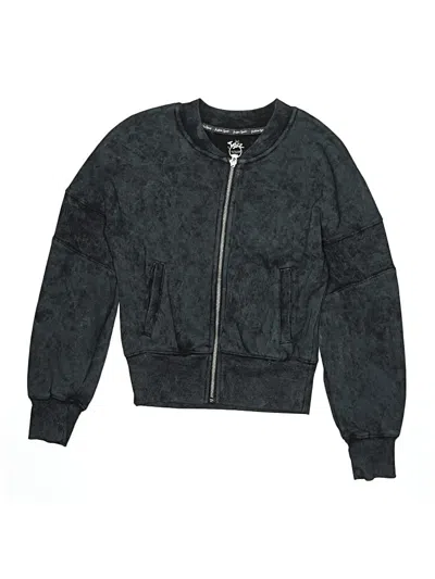 Pre-owned Justice Kids' Zip Up Hoodie In Black