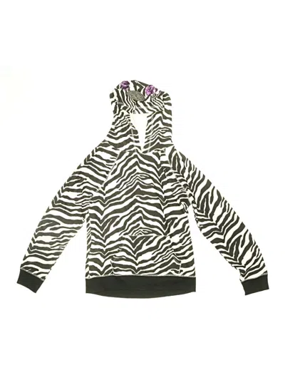 Pre-owned Justice Kids' Zip Up Hoodie In Black