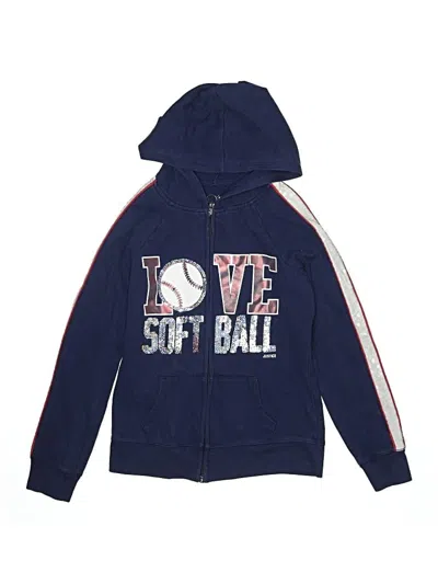 Pre-owned Justice Kids' Zip Up Hoodie In Blue