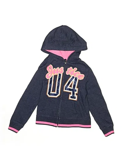Pre-owned Justice Kids' Zip Up Hoodie In Blue