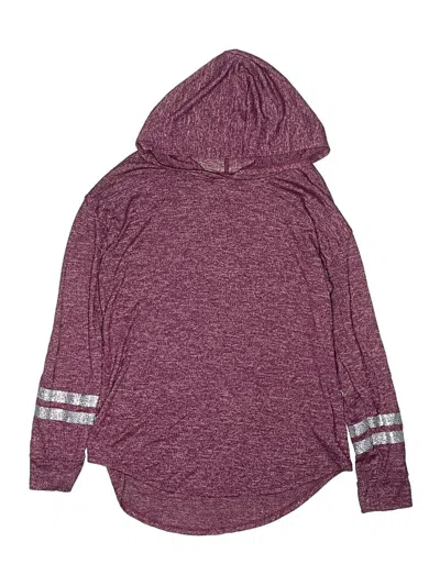 Pre-owned Justice Kids' Zip Up Hoodie In Burgundy