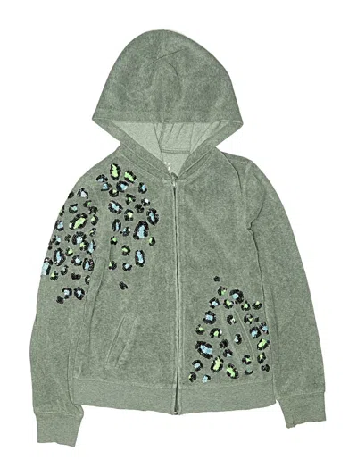 Pre-owned Justice Kids' Zip Up Hoodie In Green