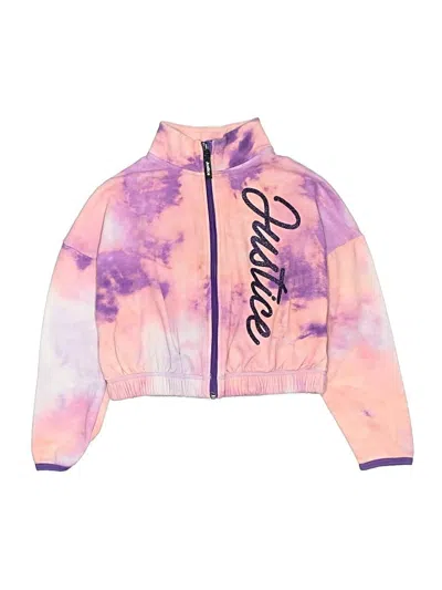 Pre-owned Justice Kids' Zip Up Hoodie In Pink