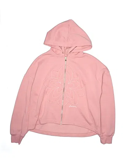 Pre-owned Justice Kids' Zip Up Hoodie In Pink