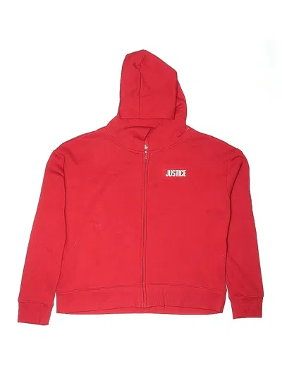 Pre-owned Justice Kids' Zip Up Hoodie In Red