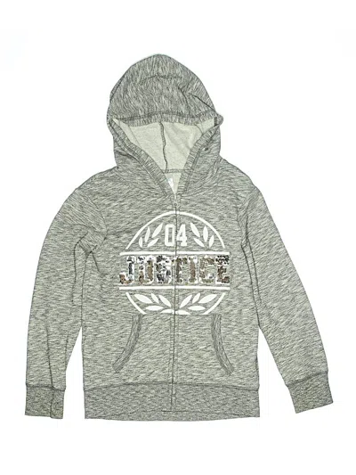 Pre-owned Justice Kids' Zip Up Hoodie In Silver
