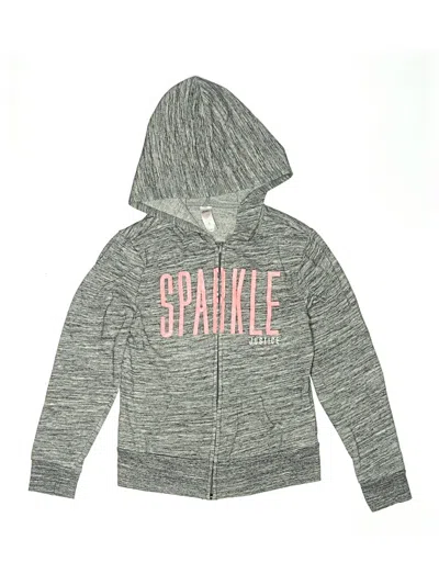 Pre-owned Justice Kids' Zip Up Hoodie In Silver