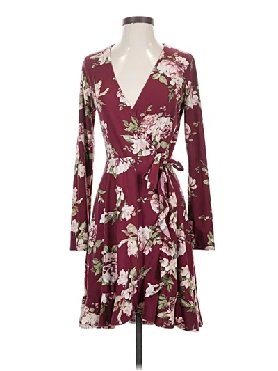 Pre-owned Justify Casual Dress In Burgundy