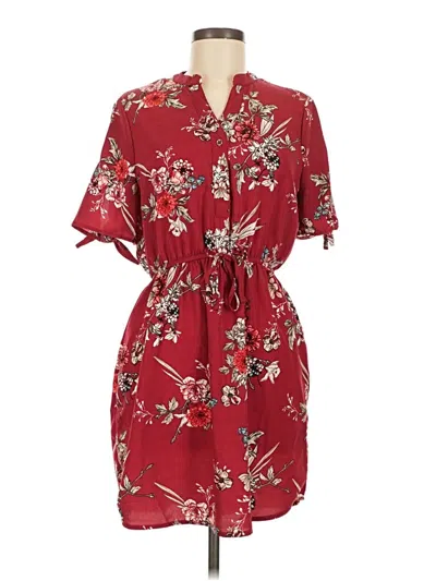 Pre-owned Justify Casual Dress In Burgundy