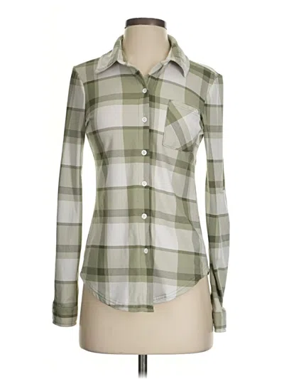 Pre-owned Justify Long Sleeve Blouse In Green