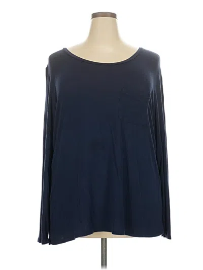 Pre-owned Justify Long Sleeve Top Blue Boatneck Tops