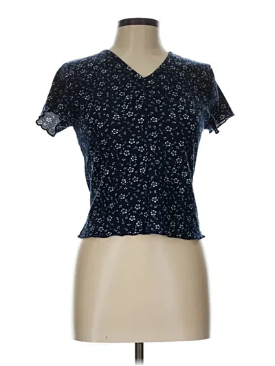 Pre-owned Justify Short Sleeve Blouse In Blue