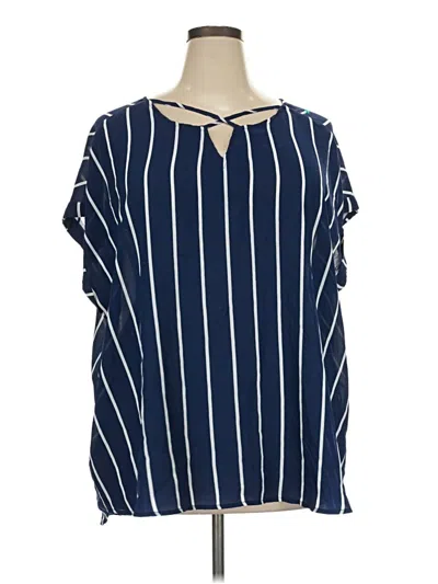 Pre-owned Justify Short Sleeve Blouse In Blue
