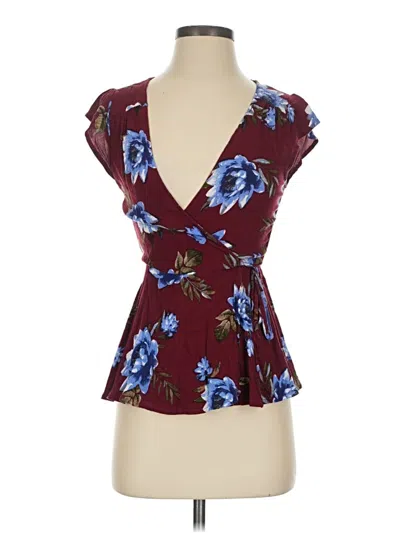 Pre-owned Justify Sleeveless Blouse In Burgundy