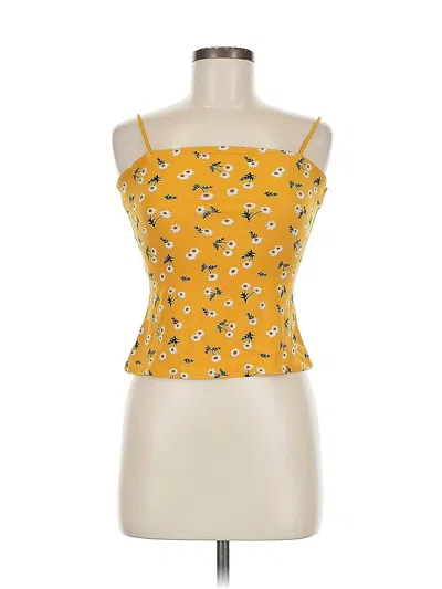 Pre-owned Justify Tube Top Yellow Strapless Neckline Tops