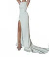 Justin Alexander Slit Wedding Gown In Ivory In White