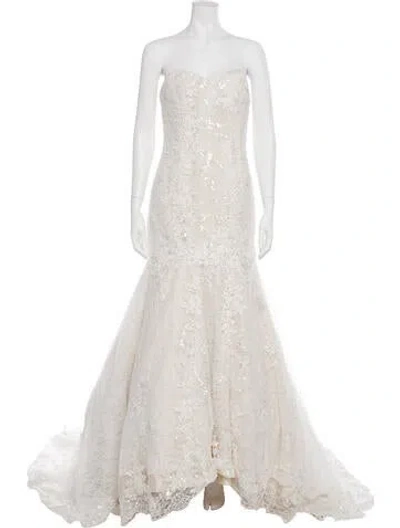 Pre-owned Justin Alexander Strapless Long Dress In Multi