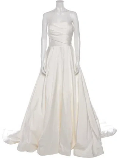Pre-owned Justin Alexander Strapless Long Dress In Neutral