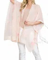 Justin & Taylor Sheer Floral Embroidered Kimono In Blush In Gold