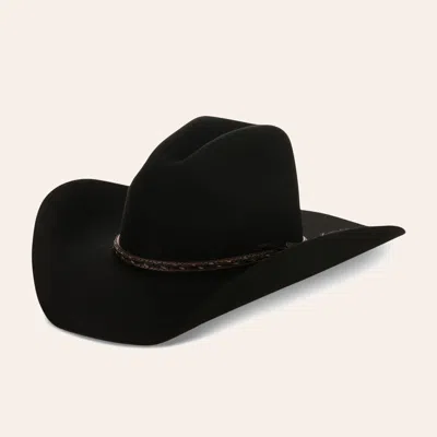 Justin Bent Rail Buckhorn Black Cattlemans Crown Wool Cowboy Hat