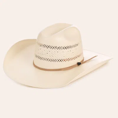 Justin Bent Rail Natural Bardin Cattleman Crown Vented 20x Shantung Straw Cowboy Hat In Neutral