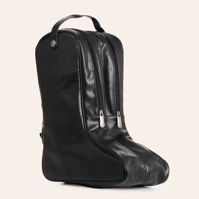 Justin Black Tooled Leather Boot Bag