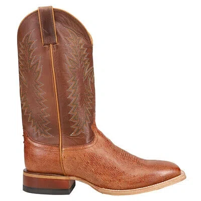 Pre-owned Justin Boots Breck Smooth Ostrich Square Toe Cowboy Mens Brown Casual Boots Je8