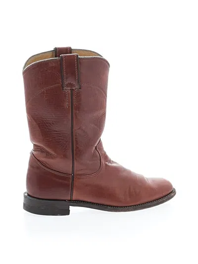 Pre-owned Justin Boots In Brown