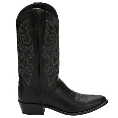 Pre-owned Justin Boots Buck 13" Round Toe Cowboy Mens Black Casual Boots 1409