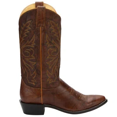 Pre-owned Justin Boots Buck 13" Round Toe Cowboy Mens Brown Casual Boots 1560