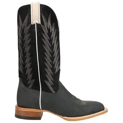 Pre-owned Justin Boots Hombre 13" Wide Square Toe Cowboy Mens Black Casual Boots Jp2506