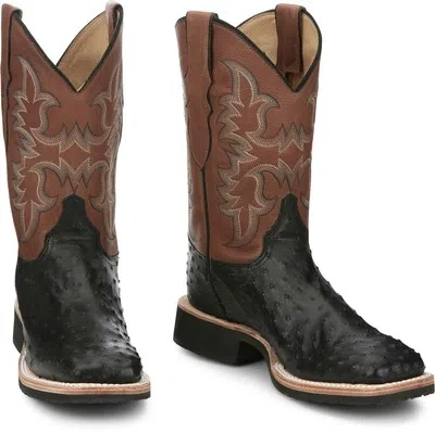 Pre-owned Justin Boots Justin 11in Mens Oak Drover Leather Cowboy Boots