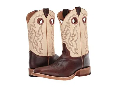 Pre-owned Justin Boots Justin Bent Rail Men's Caddo Cognac Damiana Wide Square Toe Western Boot Br776 In Brown
