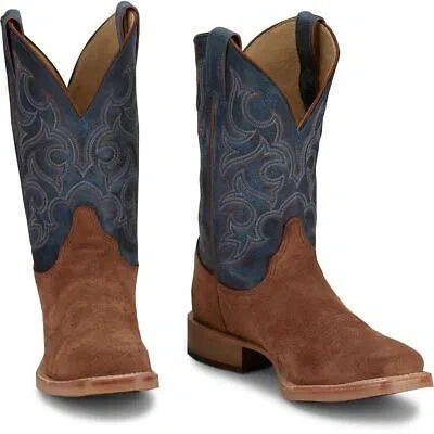 Pre-owned Justin Boots Justin Men's Br385 Fergus 11" Golden Oak (brown) Medium Square Toe Western Boots