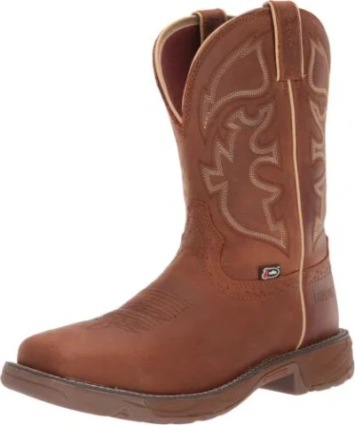 Pre-owned Justin Boots Justin Men's Stampede Rush Waterproof Western Work Boot Steel Toe - Wk4331 In Rustic Tan