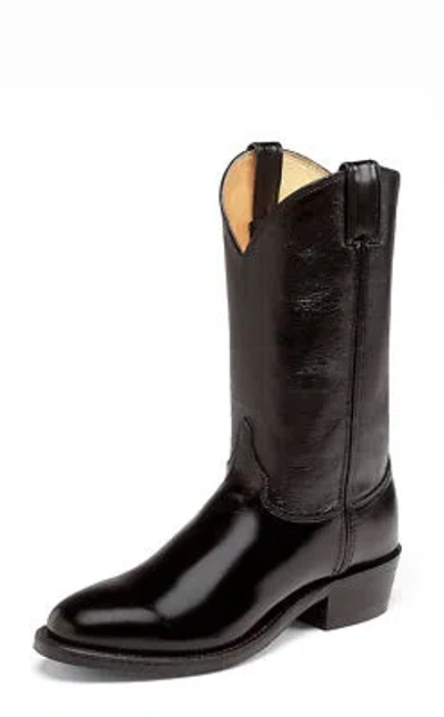 Pre-owned Justin Boots Justin Mens Black Calfskin Leather Western Boots 12in Melo-veal