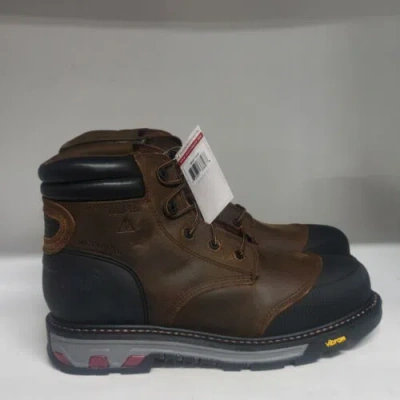 Pre-owned Justin Boots Justin Warhawk 6" Comp Toe Work Boot Brown Mens Size 13ee