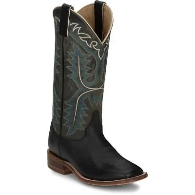 Pre-owned Justin Boots Justin Women's Cj2620 Stella 13" Black Square Toe Classic Western Boot