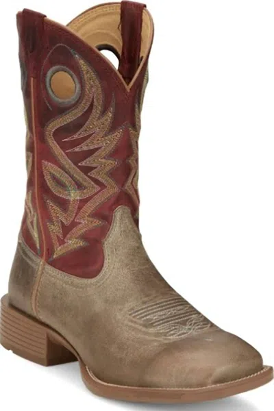 Justin Boots Men's Justin Untamed Grey Goat Boot In Grey/red In Blue